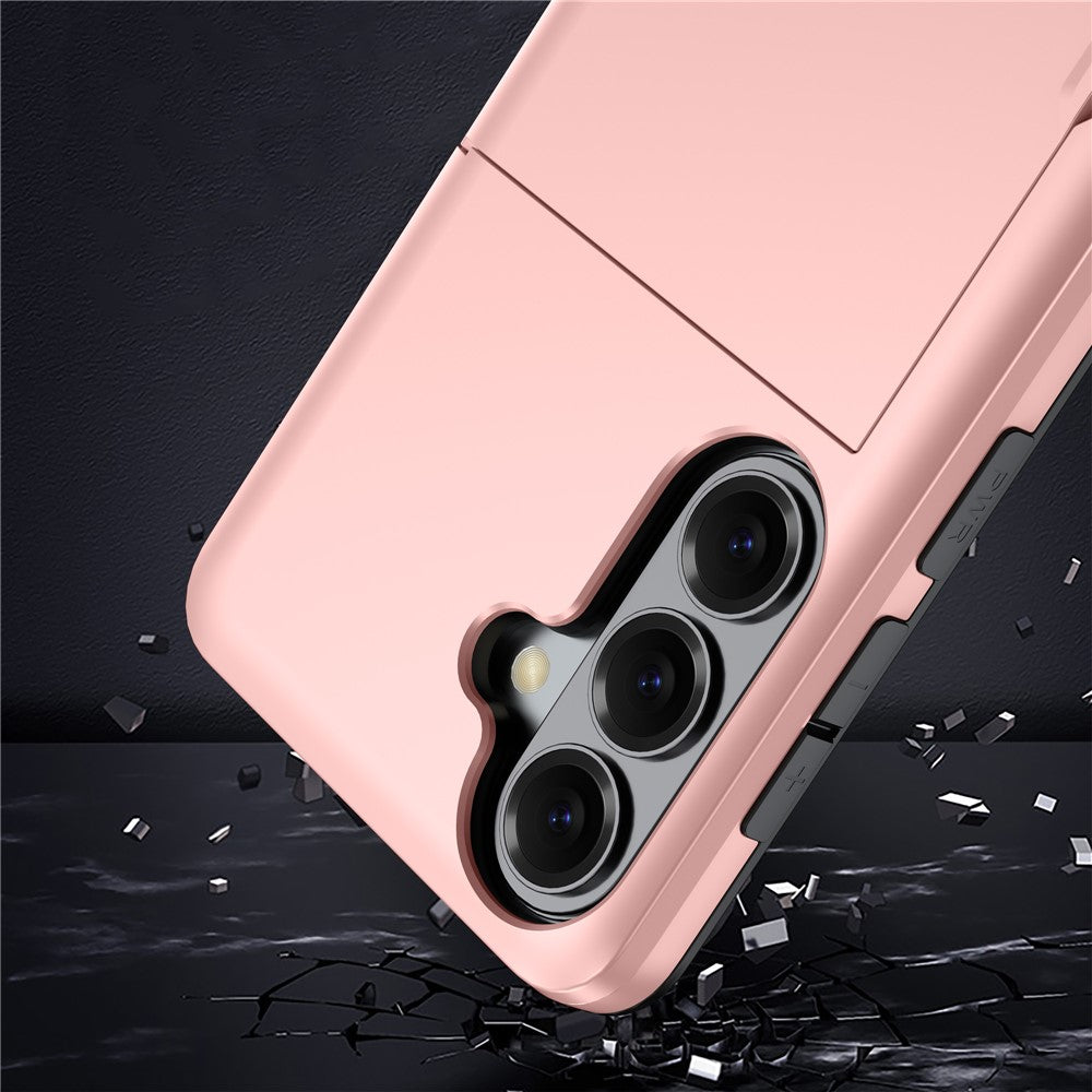 För Samsung Galaxy S26+ fodral med korthållare TPU + PC baksidesskydd för telefon