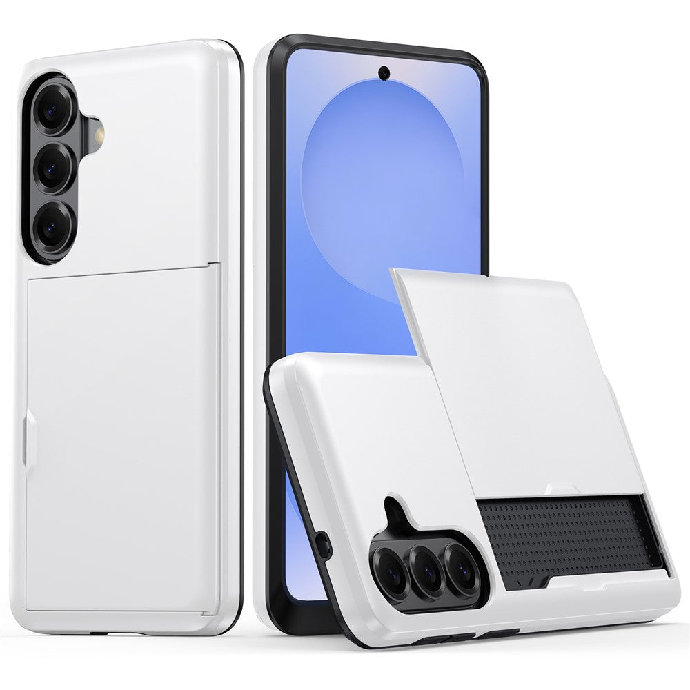 För Samsung Galaxy S26+ fodral med korthållare TPU + PC baksidesskydd för telefon