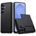 AMORUS For Samsung Galaxy S26 Case with Sliding Card Holder PC TPU Phone Back Cover