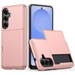 AMORUS For Samsung Galaxy S26 Case with Sliding Card Holder PC TPU Phone Back Cover