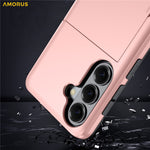 AMORUS För Samsung Galaxy S26+ Skal med Skjutbart Korthållare PC TPU mobil Baksida