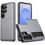 AMORUS For Samsung Galaxy S26 Ultra Case with Sliding Card Holder PC TPU Phone Back Cover