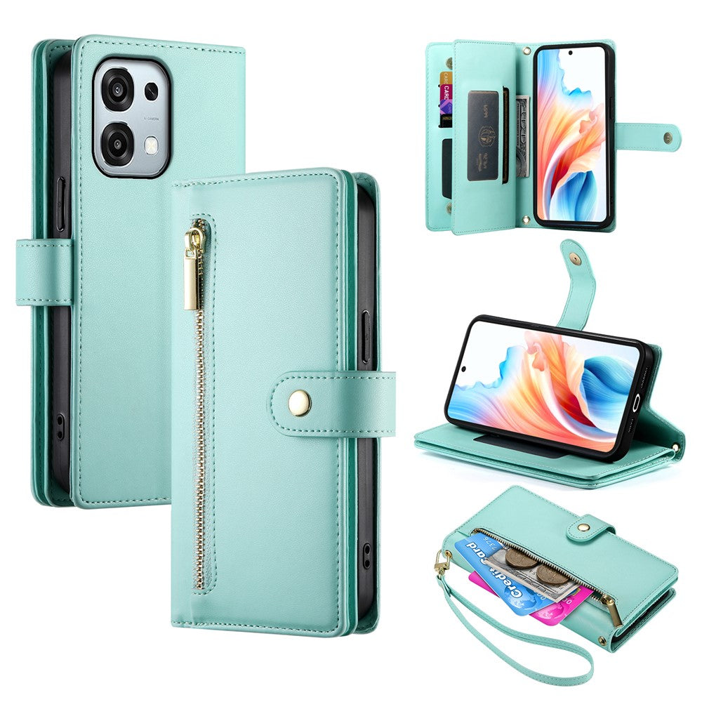 Leather Case For Oppo F31 5G  /  A6 Pro 5G  /  A6 Pro 4G Zipper Pocket Wallet Phone Cover with Straps
