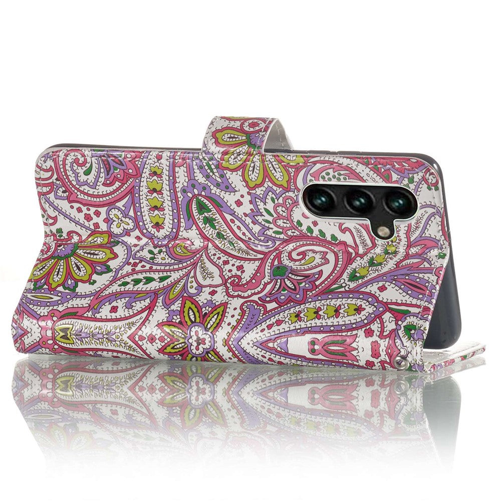 For Samsung Galaxy A04s 4G (164.7mm) Pattern Embossed Phone Case PU Leather TPU Wallet Case with Stand / Hand Strap
