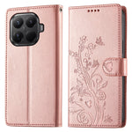 For Xiaomi 15T Pro Wallet Case Butterfly Floral Imprint PU Leather Phone Cover with Wrist Strap