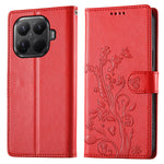 For Xiaomi 15T Pro Wallet Case Butterfly Floral Imprint PU Leather Phone Cover with Wrist Strap