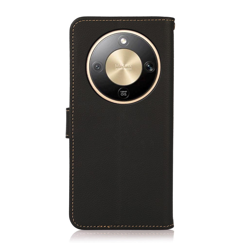 KHAZNEH for Honor Magic8 Lite 5G / X9d 5G / X70 5G Case Genuine Cow Leather RFID Blocking Wallet Phone Cover