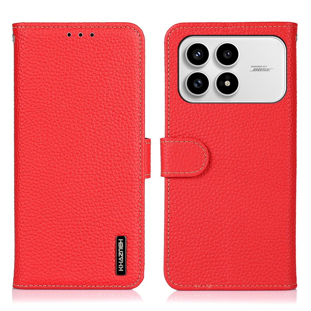 KHAZNEH Skal För Xiaomi Redmi K90 5G / Poco F8 Pro 5G Äkta Koläder Flipfodral För mobil