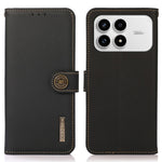 KHAZNEH for Xiaomi Redmi K90 5G / Poco F8 Pro 5G Case Genuine Cow Leather RFID Blocking Wallet Phone Cover