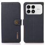 KHAZNEH for Xiaomi Redmi K90 5G / Poco F8 Pro 5G Case Genuine Cow Leather RFID Blocking Wallet Phone Cover
