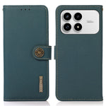 KHAZNEH for Xiaomi Redmi K90 5G / Poco F8 Pro 5G Case Genuine Cow Leather RFID Blocking Wallet Phone Cover