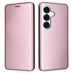 Fallsäkert PU-läderfodral till Samsung Galaxy S26 med kolfiberstruktur