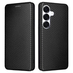 Fallsäkert PU-läderfodral till Samsung Galaxy S26 med kolfiberstruktur