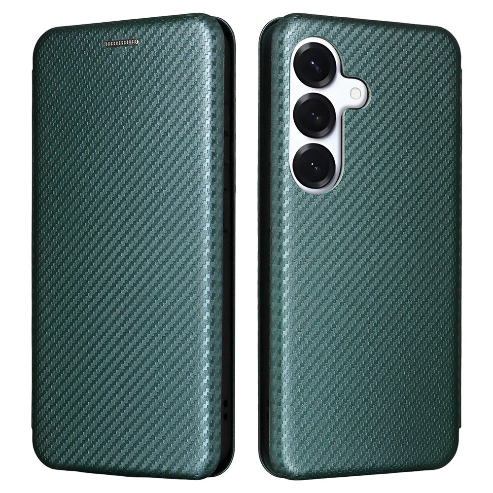 Fallsäkert PU-läderfodral till Samsung Galaxy S26 med kolfiberstruktur