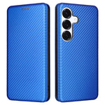 Fallsäkert PU-läderfodral till Samsung Galaxy S26 med kolfiberstruktur