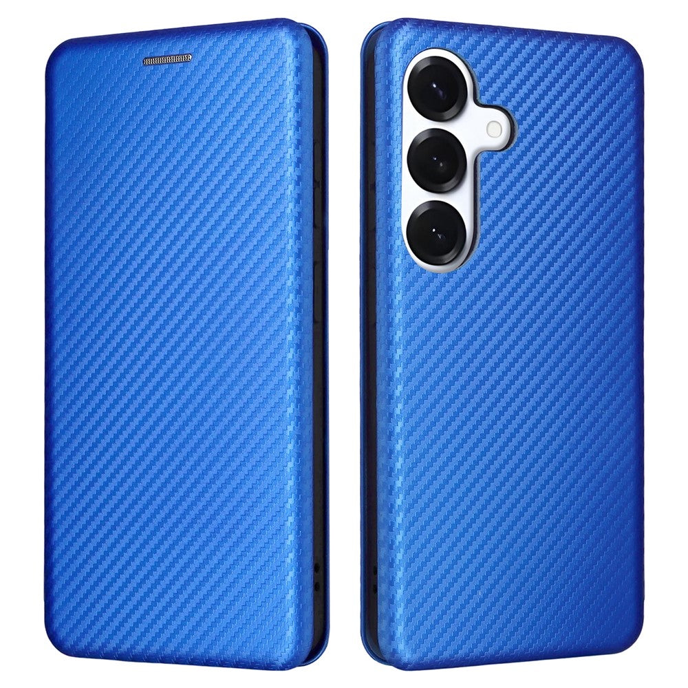 Fallsäkert PU-läderfodral till Samsung Galaxy S26 med kolfiberstruktur