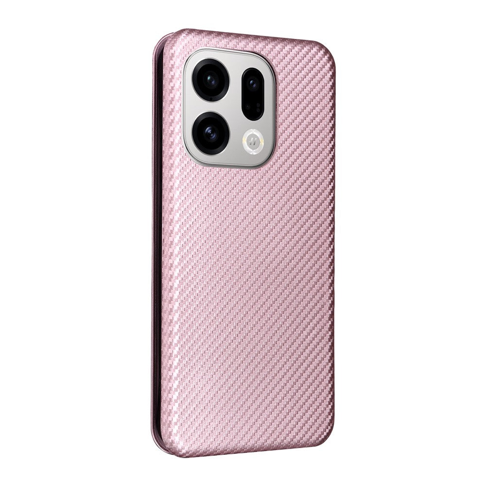 For Oppo Find X9 5G Case Carbon Fiber Texture Drop-Proof PU Leather Phone Cover