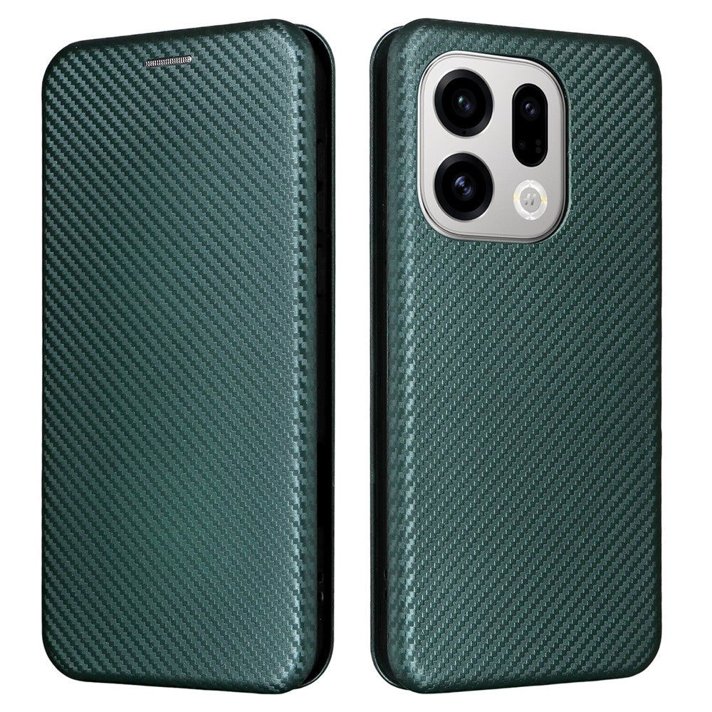 For Oppo Find X9 5G Case Carbon Fiber Texture Drop-Proof PU Leather Phone Cover