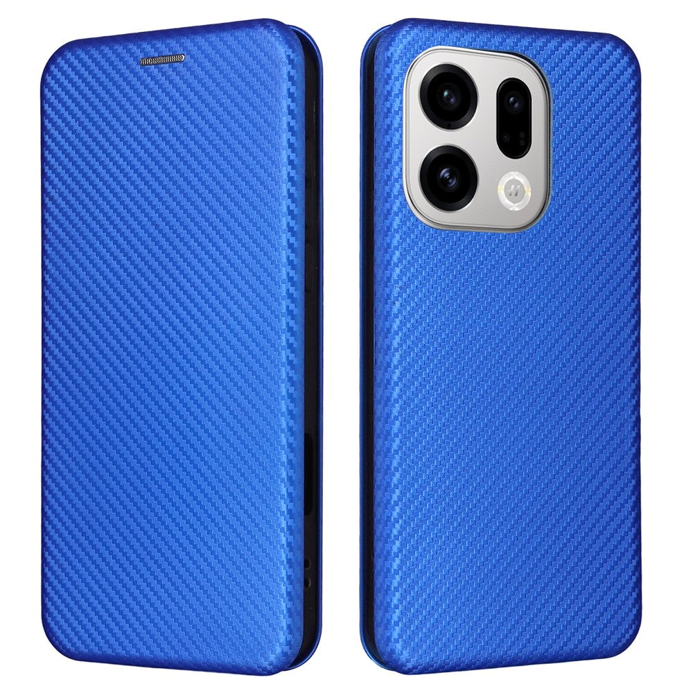For Oppo Find X9 5G Case Carbon Fiber Texture Drop-Proof PU Leather Phone Cover