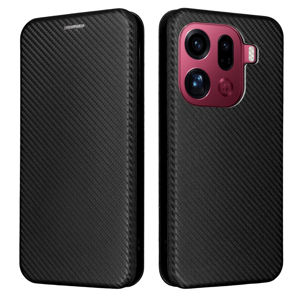 For Oppo Find X9 Pro 5G Case Carbon Fiber Texture Drop-Proof PU Leather Phone Cover