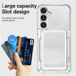For Samsung Galaxy S26+ Clear Case PC + TPU Phone Cover Card Holder Kickstand