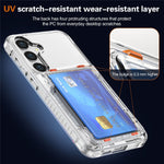 For Samsung Galaxy S26+ Clear Case PC + TPU Phone Cover Card Holder Kickstand