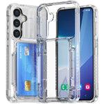 For Samsung Galaxy S26+ Clear Case PC + TPU Phone Cover Card Holder Kickstand