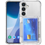 For Samsung Galaxy S26+ Clear Case PC + TPU Phone Cover Card Holder Kickstand