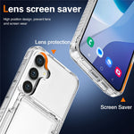 For Samsung Galaxy S26+ Clear Case PC + TPU Phone Cover Card Holder Kickstand