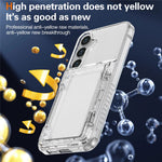 For Samsung Galaxy S26+ Clear Case PC + TPU Phone Cover Card Holder Kickstand