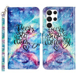 For Samsung Galaxy S23 Ultra 3D Pattern Printing PU Leather Flip Wallet Case Stand Magnetic Shockproof Protective Phone Cover with Strap