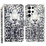 For Samsung Galaxy S23 Ultra 3D Pattern Printing PU Leather Flip Wallet Case Stand Magnetic Shockproof Protective Phone Cover with Strap