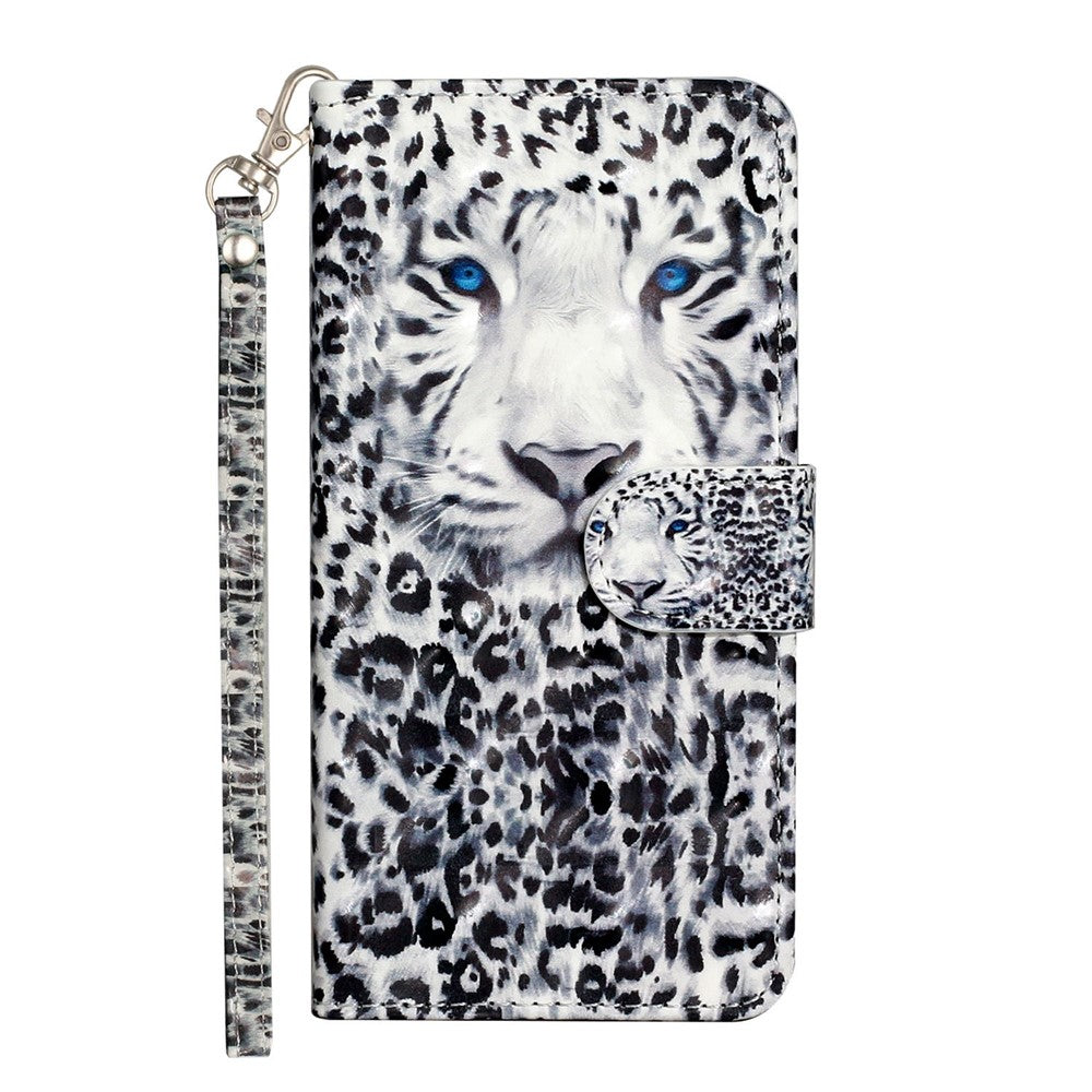 For Samsung Galaxy S23 Ultra 3D Pattern Printing PU Leather Flip Wallet Case Stand Magnetic Shockproof Protective Phone Cover with Strap