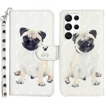 For Samsung Galaxy S23 Ultra 3D Pattern Printing PU Leather Flip Wallet Case Stand Magnetic Shockproof Protective Phone Cover with Strap