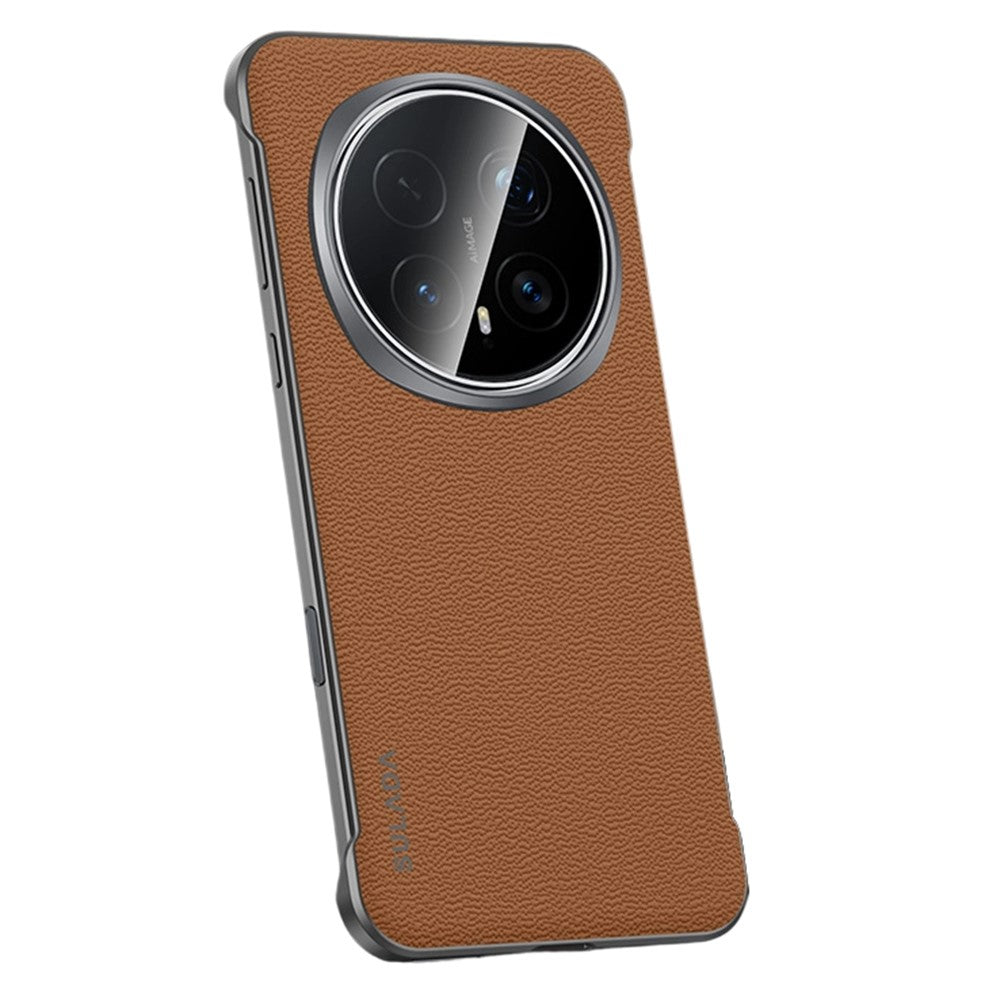 SULADA For Honor Magic8 Pro 5G Case Genuine Cow Leather Frameless Phone Back Cover