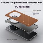 SULADA For Honor Magic8 Pro 5G Case Genuine Cow Leather Frameless Phone Back Cover