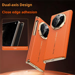 SULADA For Huawei Mate XT Ultimate / XTs Ultimate Magnetic Case Dual-Axis Design Hinge Protection Genuine Cow Leather + PC Phone Cover
