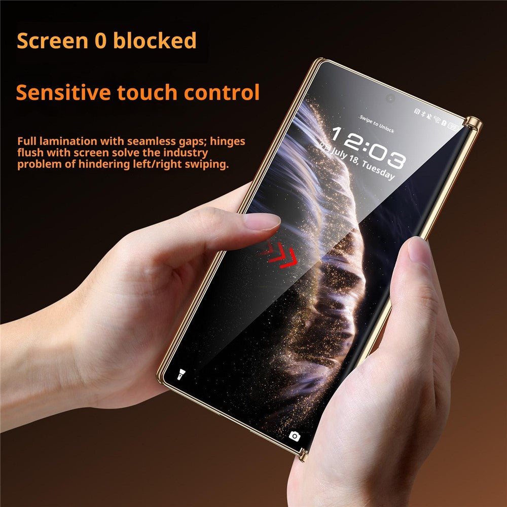 SULADA For Huawei Mate XT Ultimate / XTs Ultimate Magnetic Case Dual-Axis Design Hinge Protection Genuine Cow Leather + PC Phone Cover
