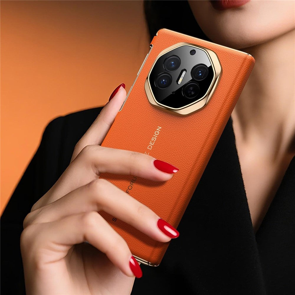 SULADA For Huawei Mate XT Ultimate / XTs Ultimate Magnetic Case Dual-Axis Design Hinge Protection Genuine Cow Leather + PC Phone Cover
