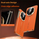SULADA For Huawei Mate X6 Magnetic Case Dual-Axis Design Hinge Protection Genuine Cow Leather + PC Phone Cover