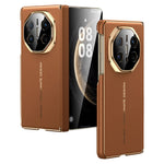 SULADA For Huawei Mate X6 Magnetic Case Dual-Axis Design Hinge Protection Genuine Cow Leather + PC Phone Cover