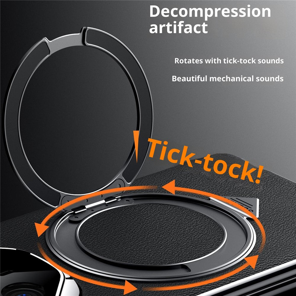 SULADA For Huawei Mate X5 Magnetic Case with Kickstand / Screen Film Genuine Cow Leather PC Phone Cover
