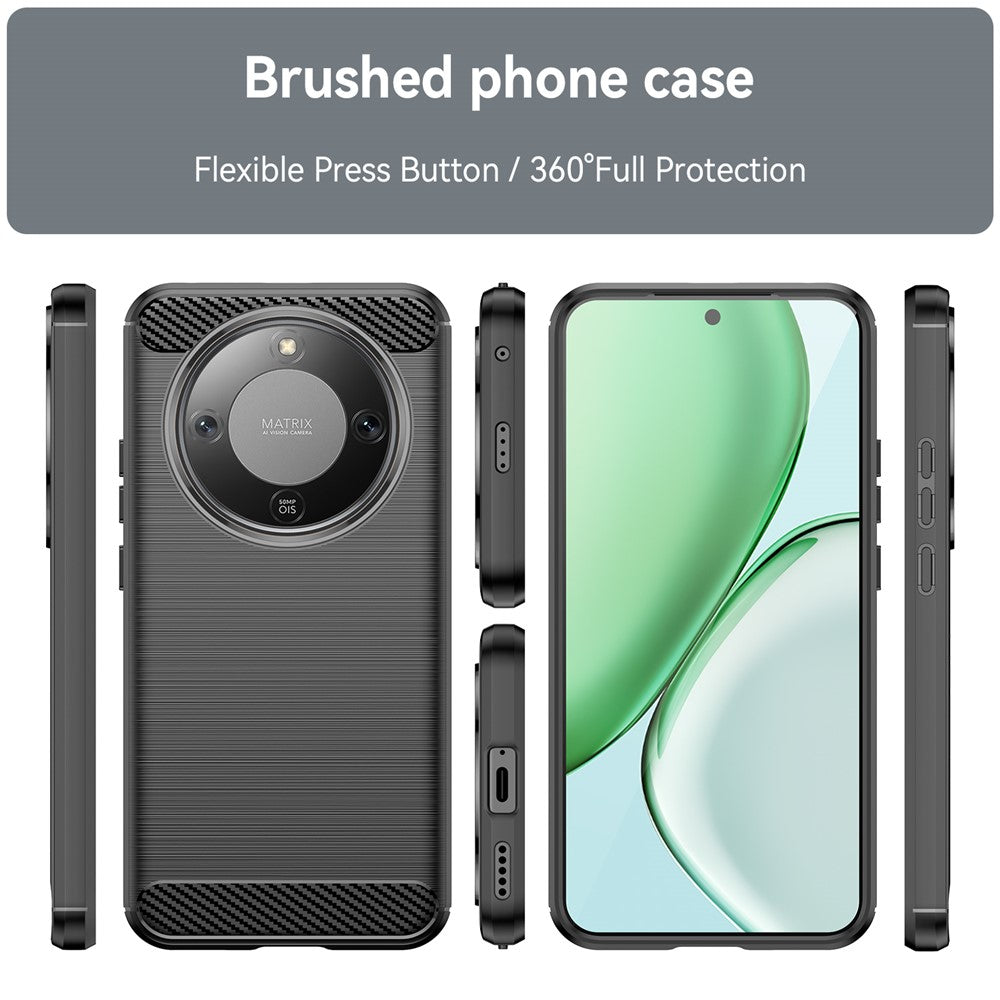 Protective Case for Honor Magic8 Lite 5G / X70 5G / X9d 5G Phone Cover Carbon Fiber Texture Brushed