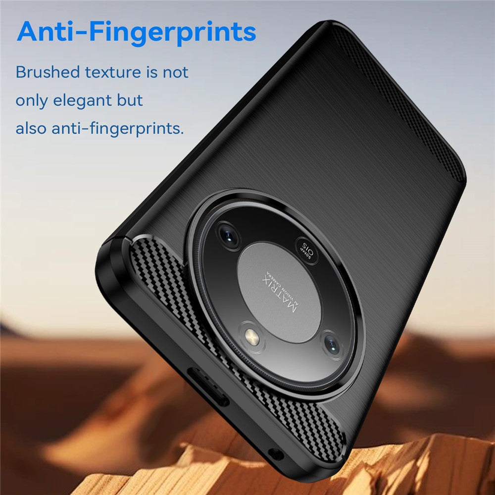 Protective Case for Honor Magic8 Lite 5G / X70 5G / X9d 5G Phone Cover Carbon Fiber Texture Brushed