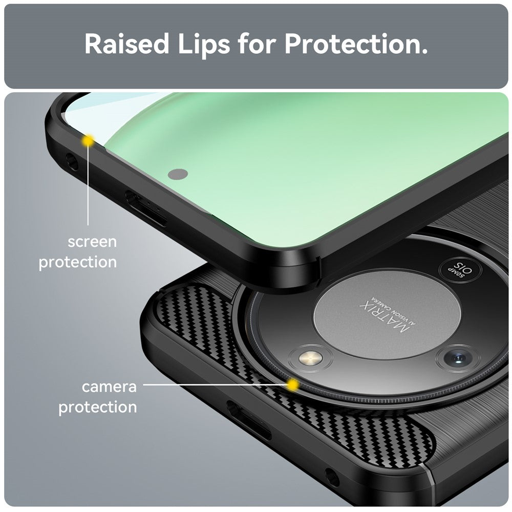 Protective Case for Honor Magic8 Lite 5G / X70 5G / X9d 5G Phone Cover Carbon Fiber Texture Brushed