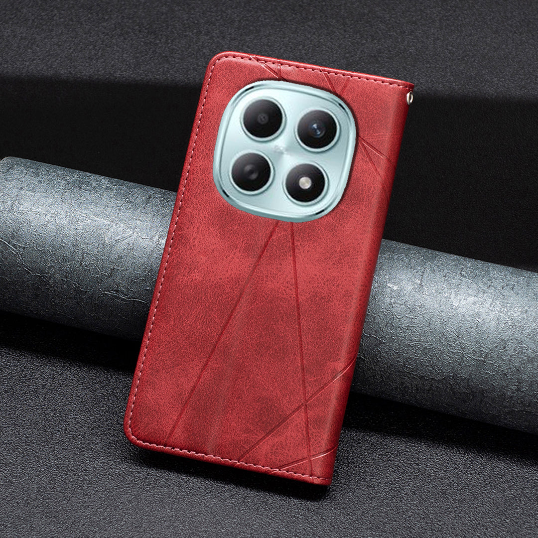 For Xiaomi Redmi Note 15 Pro 4G (Global) Case Card Slots Geometry Imprint Leather Phone Cover