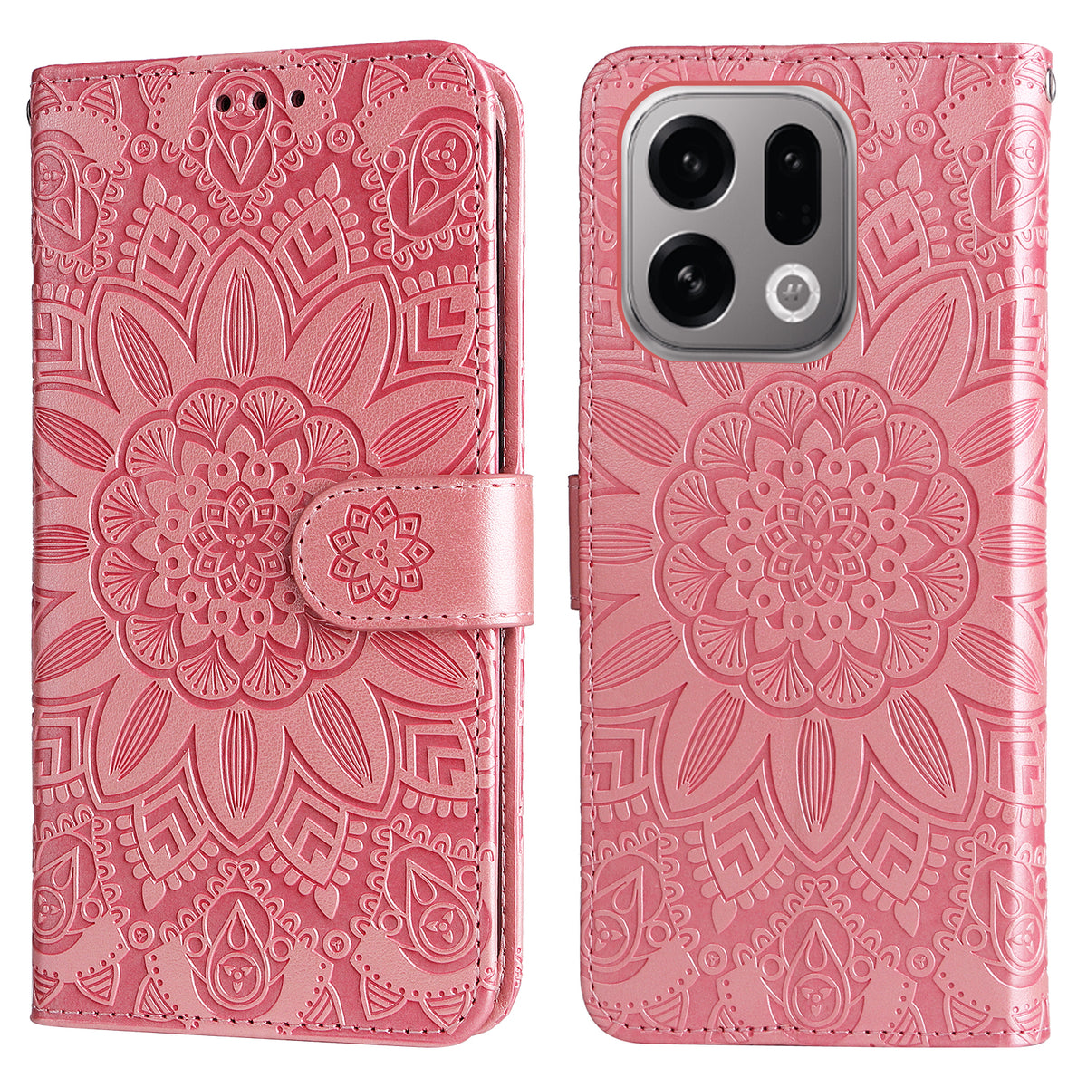 For Oppo Find X9 5G Case Sunflower Imprint Leather Wallet Phone Cover