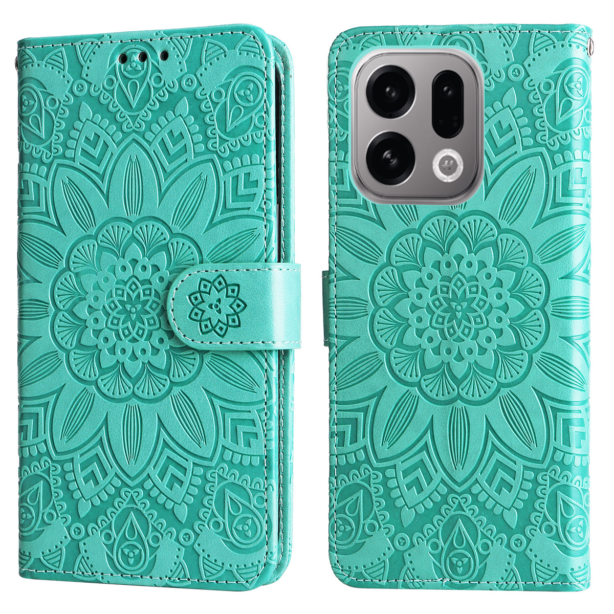 For Oppo Find X9 5G Case Sunflower Imprint Leather Wallet Phone Cover