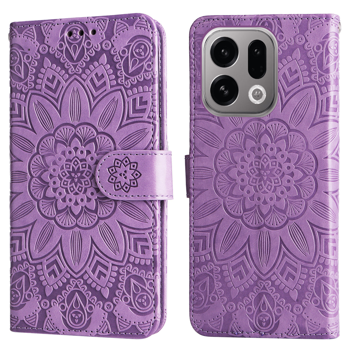 For Oppo Find X9 5G Case Sunflower Imprint Leather Wallet Phone Cover
