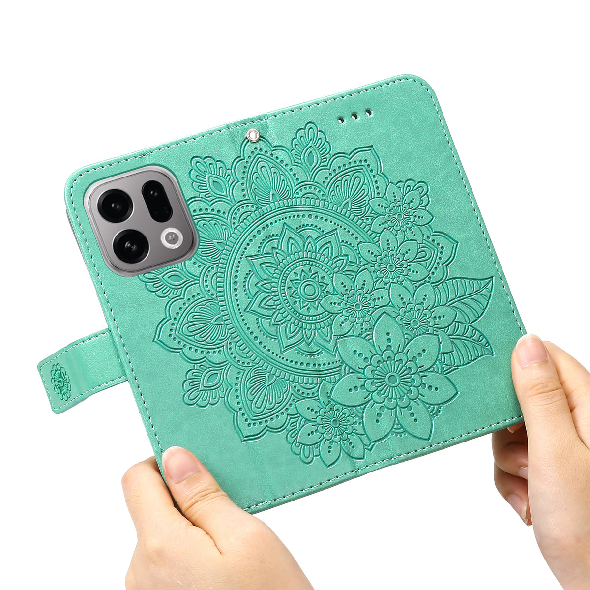 For Oppo Find X9 5G Case Floral Pattern PU Leather Wallet Stand Phone Cover